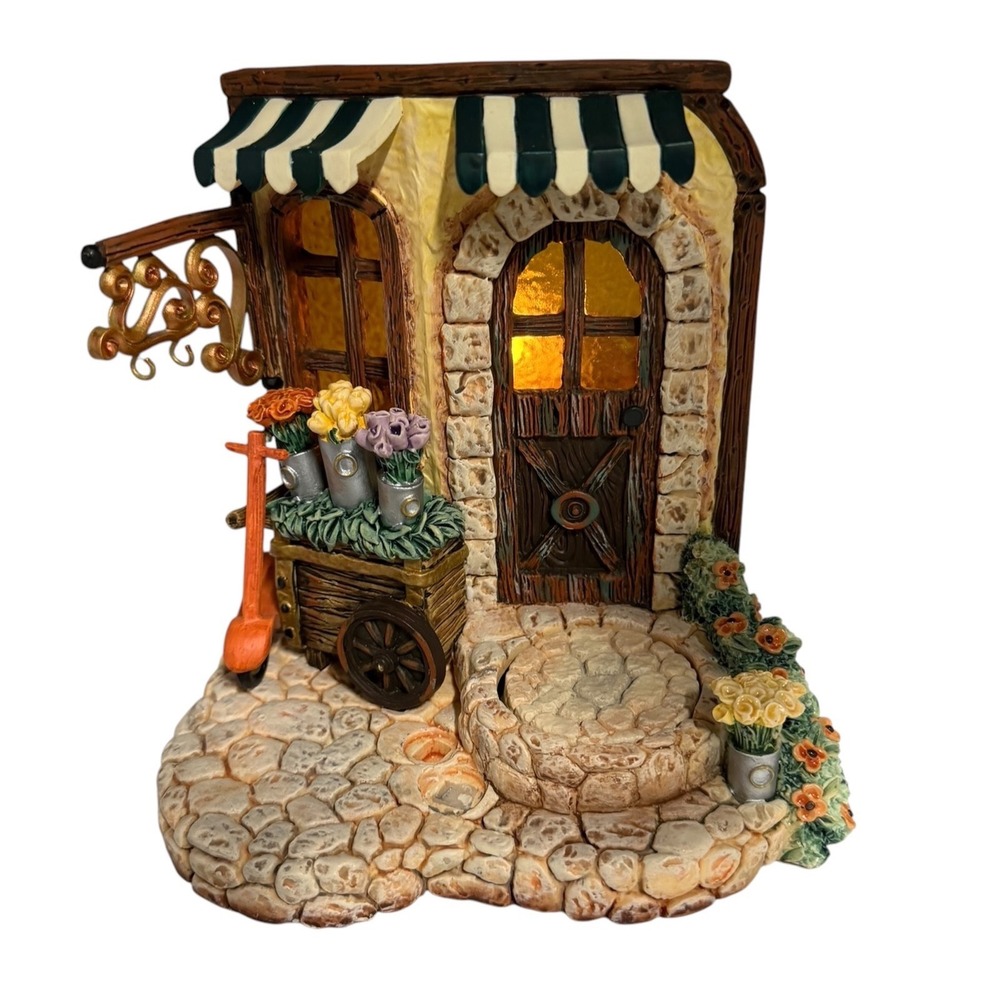 Goebel 2003 Blooming Delights Flower Shop Musical Tea Light Figurine 1086-D